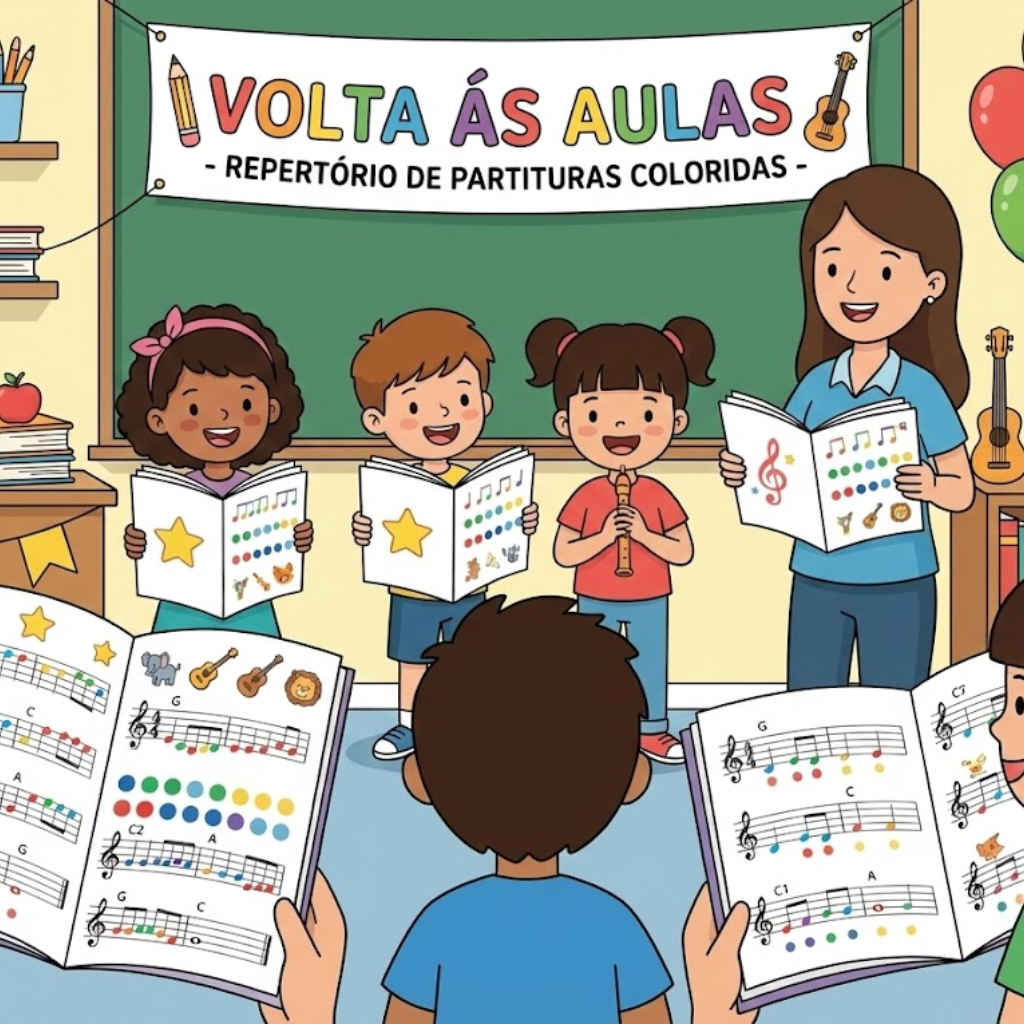 Partituras Coloridas para Volta às Aulas 2026 Clave Colorida